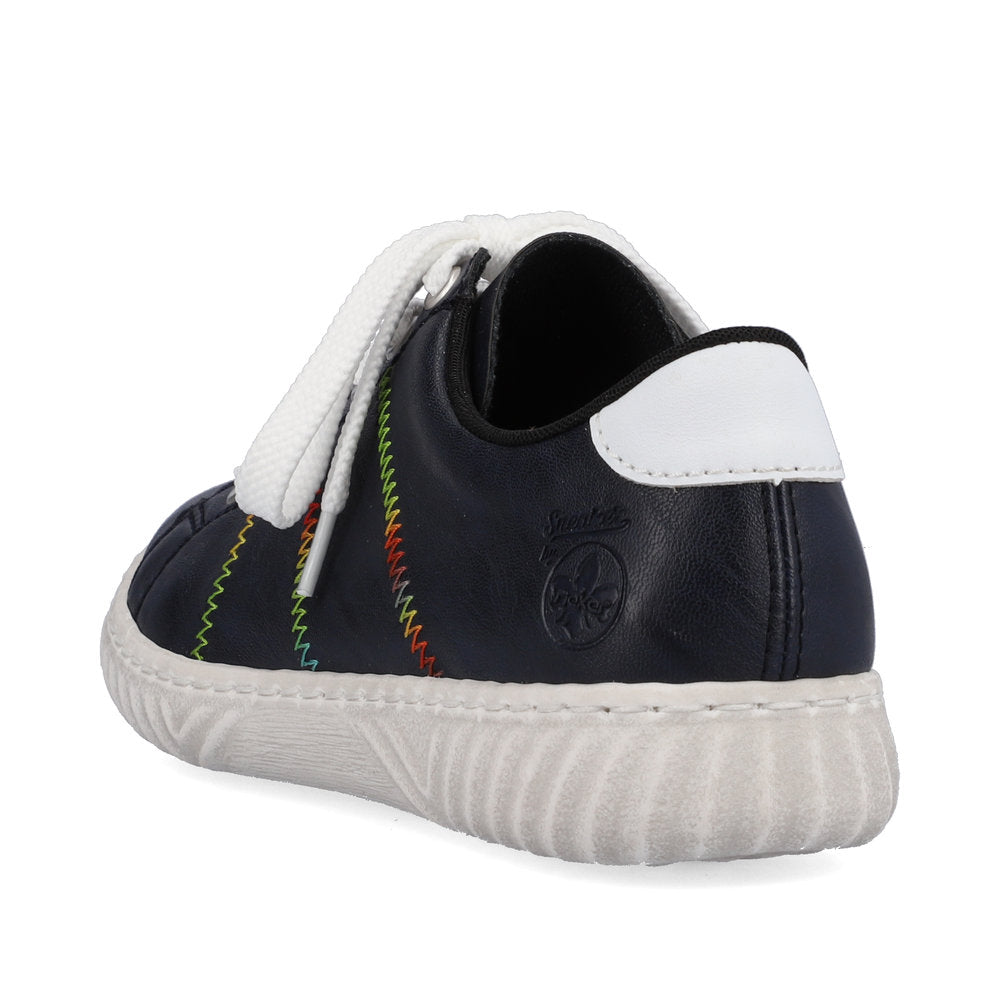 Rieker N0910-14 Navy Colour Stitch Trainers