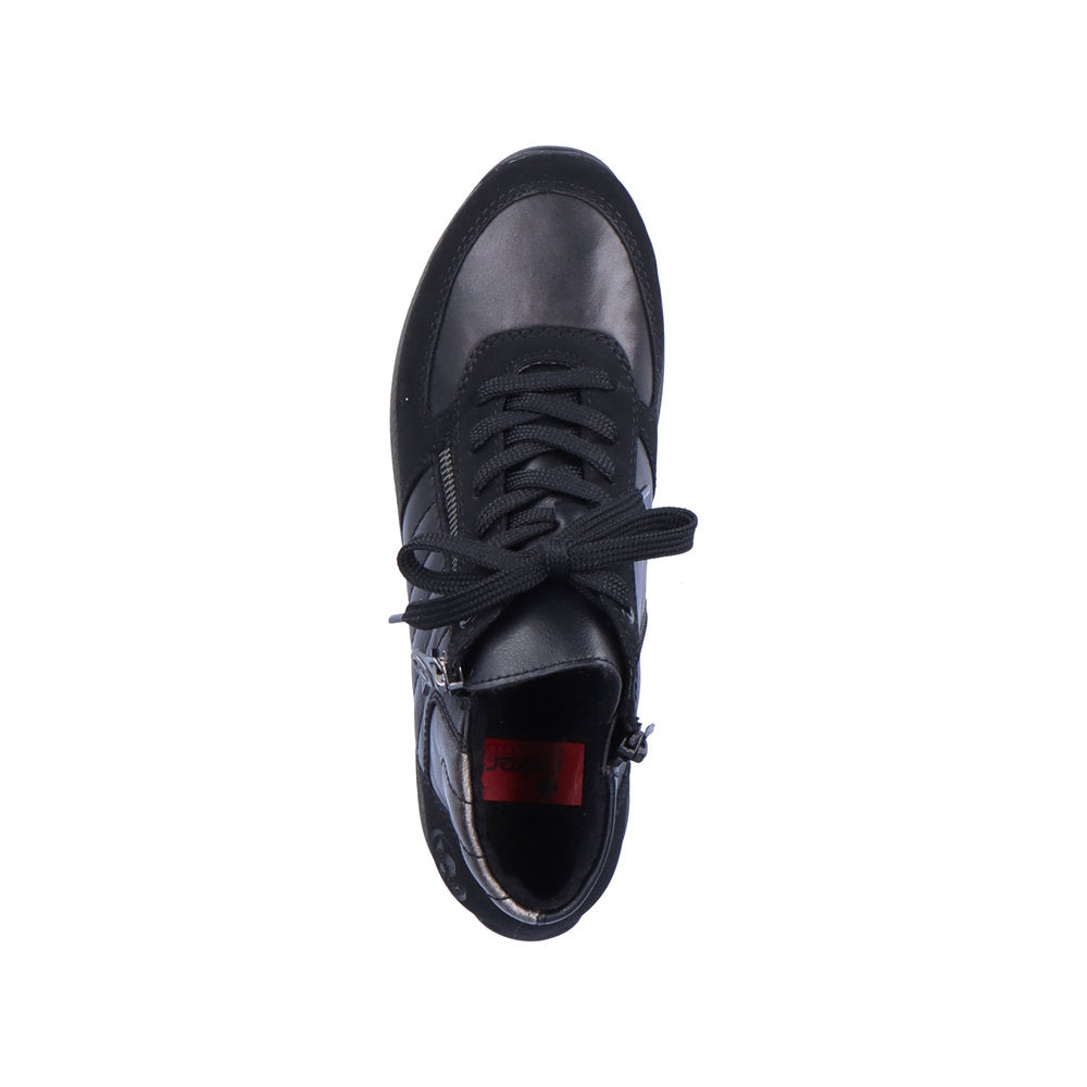 Rieker N1104-00 Tex Black High Top Sneakers with Zip