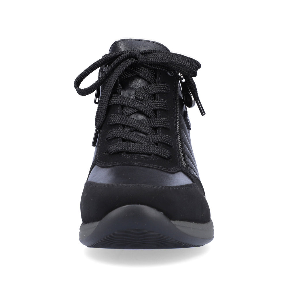 Rieker N1104-00 Tex Black High Top Sneakers with Zip