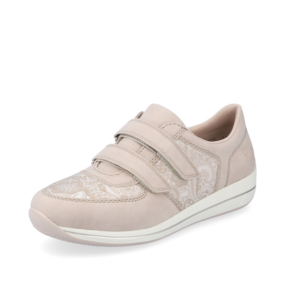 Rieker N1168-63 Beige Velcro Shoes - Wide