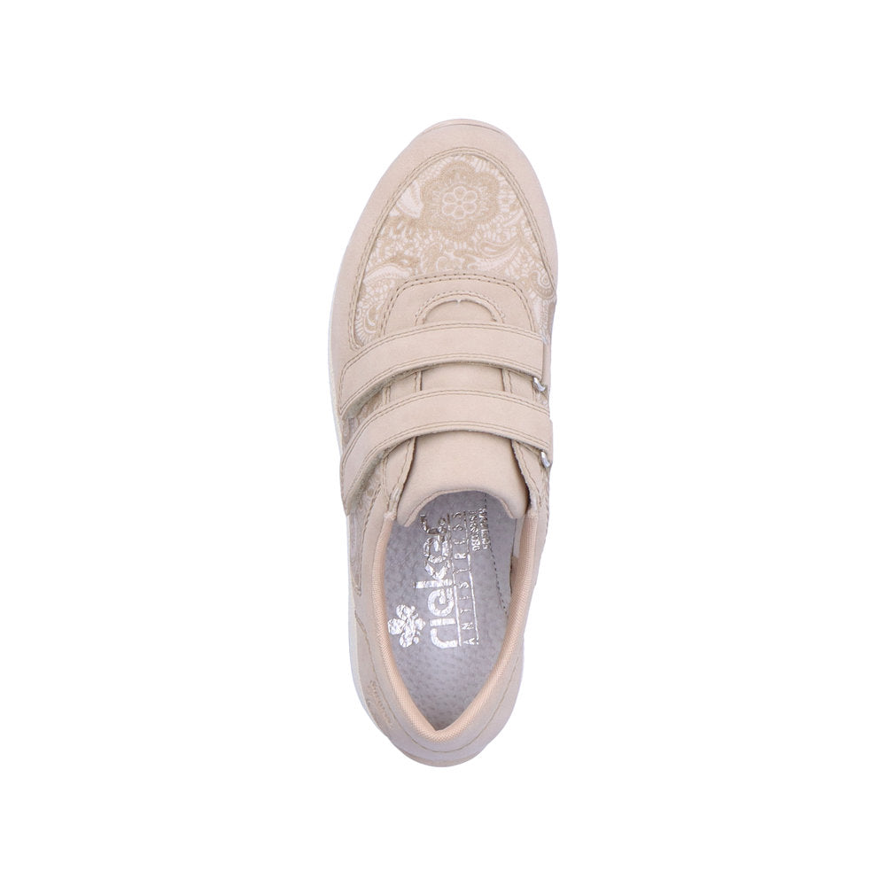 Rieker N1168-63 Beige Velcro Shoes - Wide