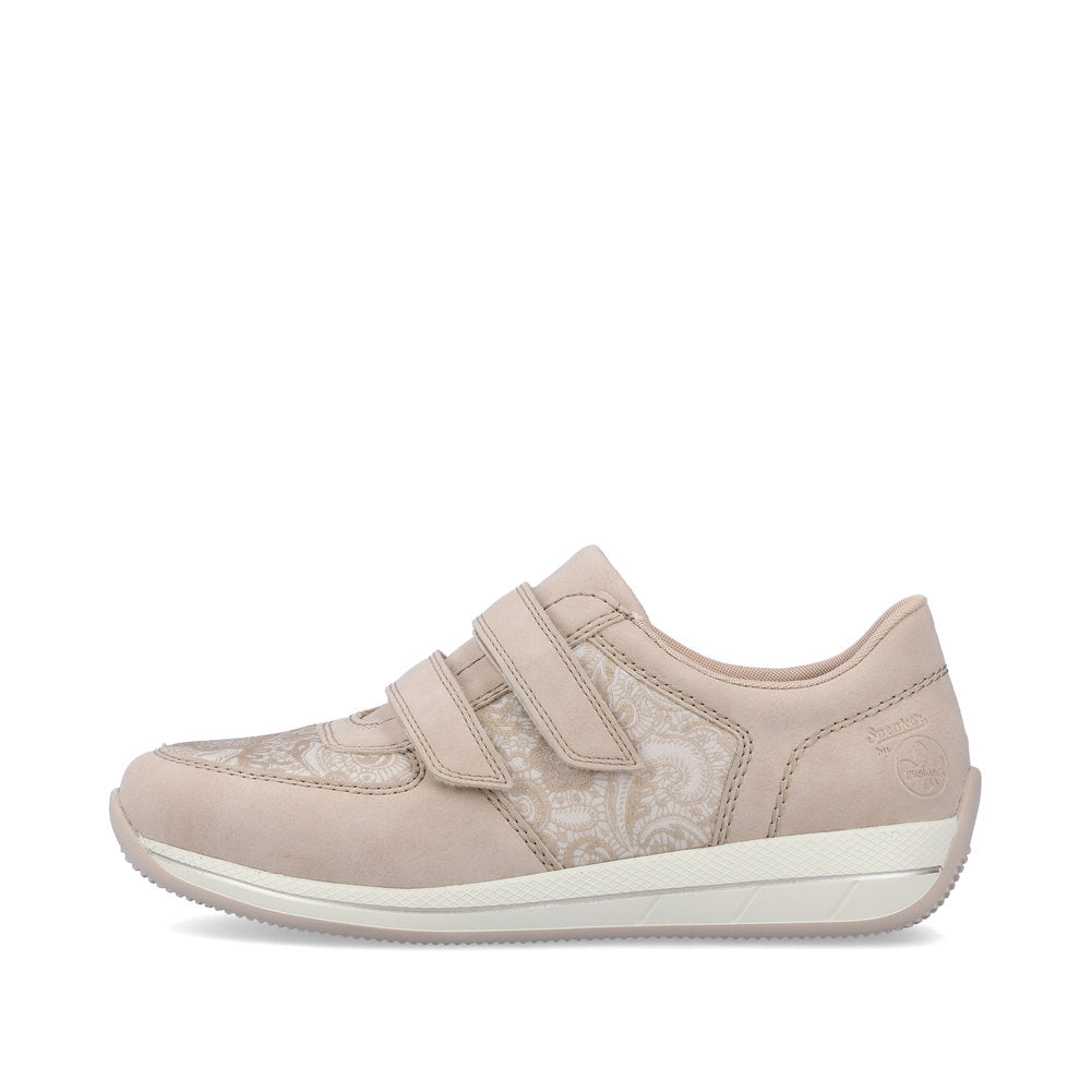 Rieker N1168-63 Beige Velcro Shoes - Wide