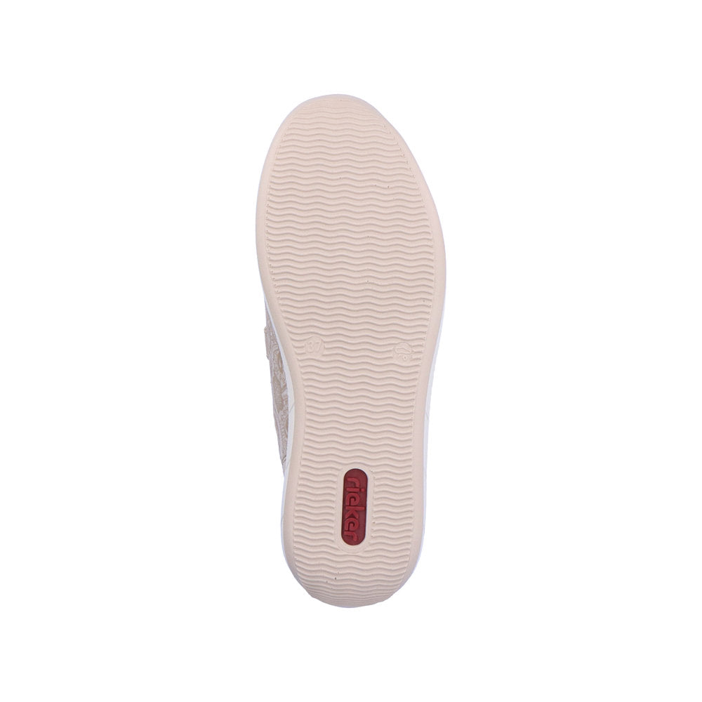 Rieker N1168-63 Beige Velcro Shoes - Wide