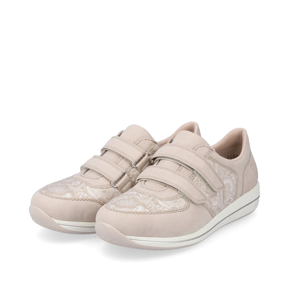 Rieker N1168-63 Beige Velcro Shoes - Wide