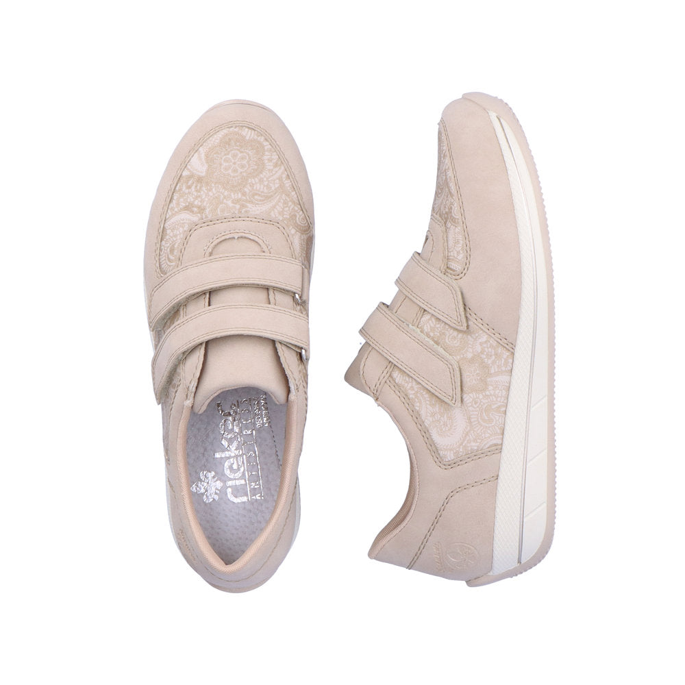 Rieker N1168-63 Beige Velcro Shoes - Wide