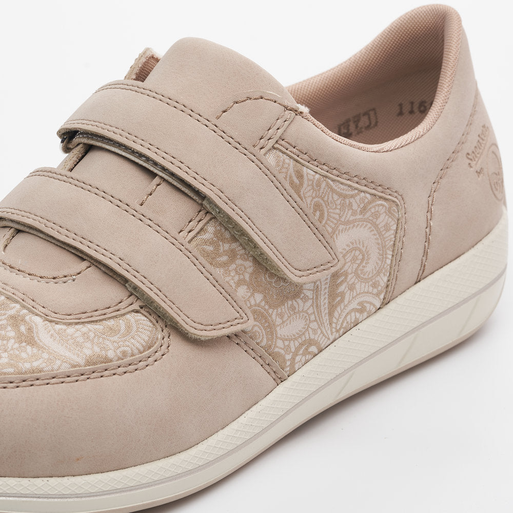 Rieker N1168-63 Beige Velcro Shoes - Wide