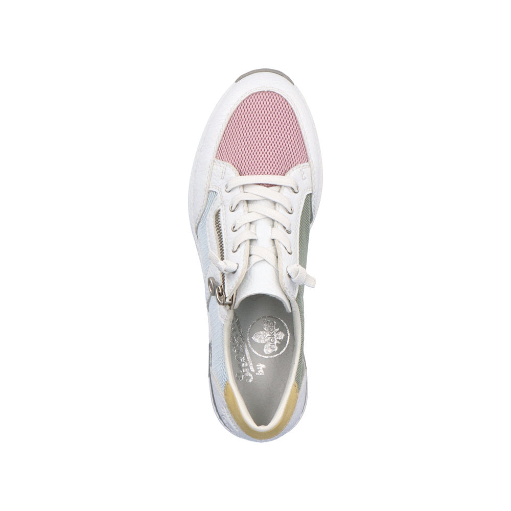 Rieker N4359-90 White Combi Sneakers with Zip