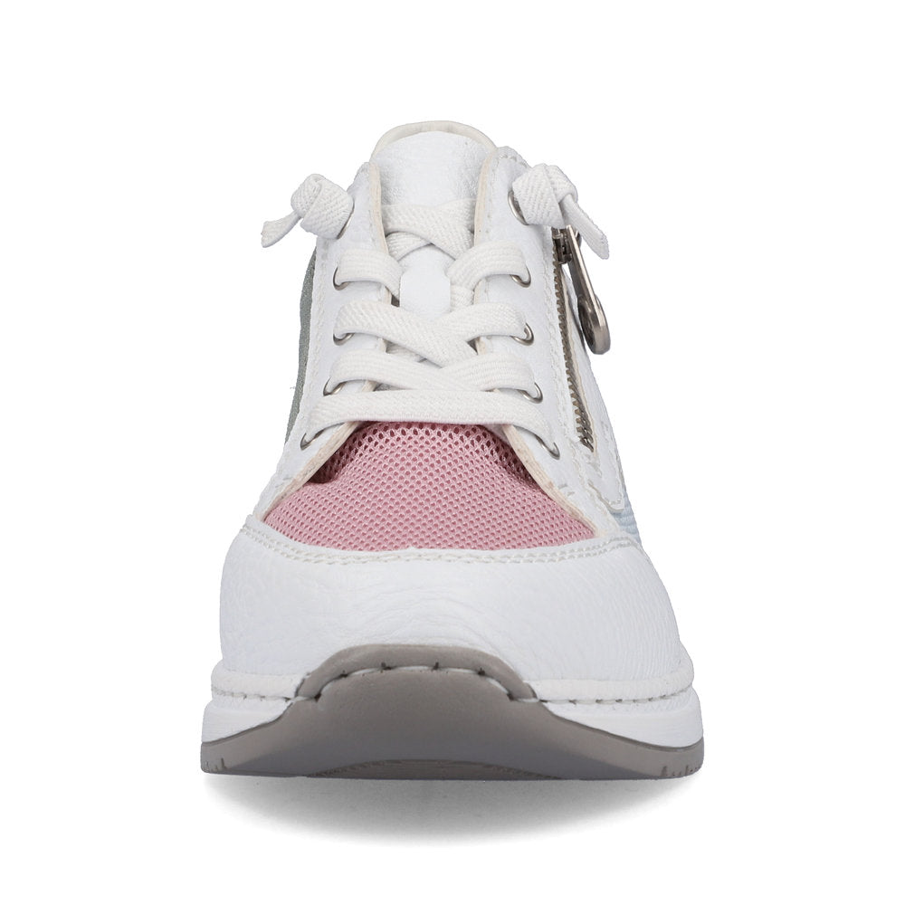 Rieker N4359-90 White Combi Sneakers with Zip