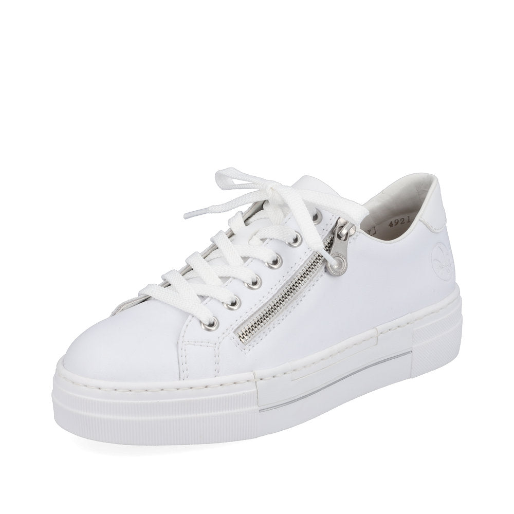 Rieker N4921-81 White Memosoft Sneakers with Zip