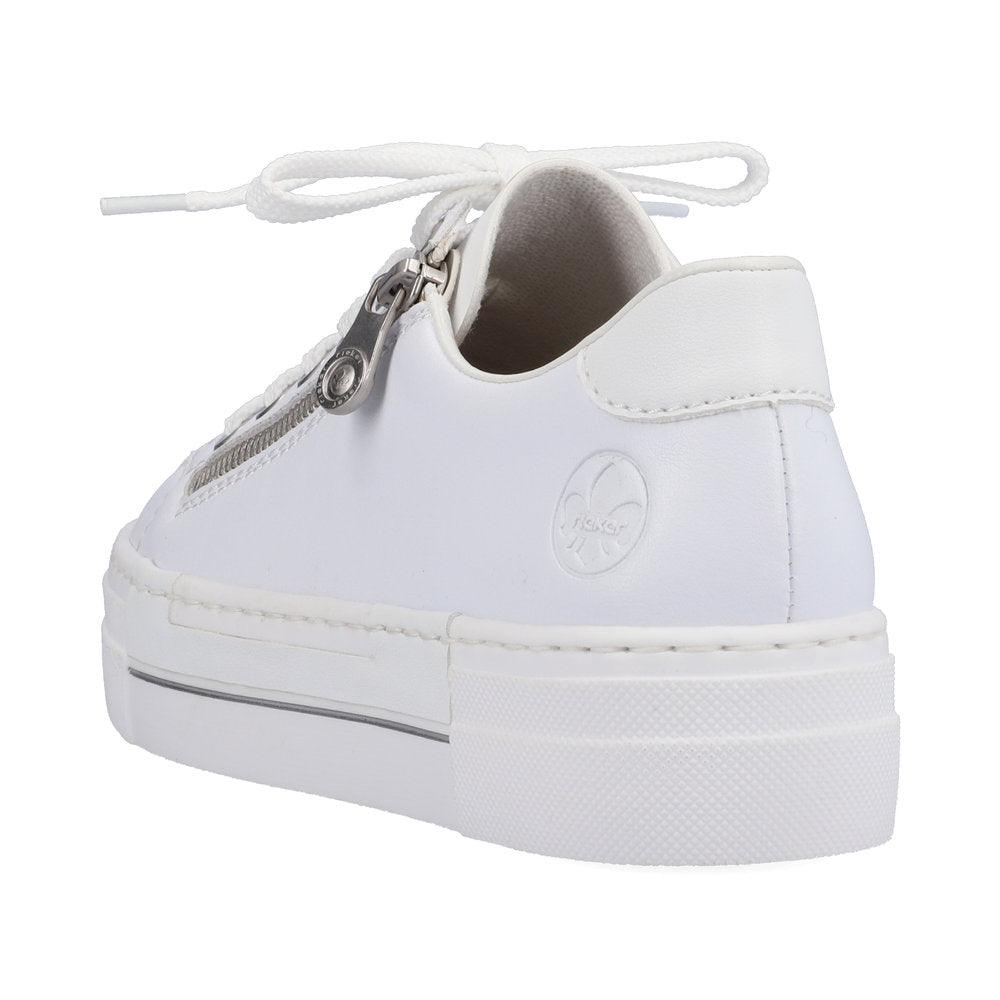 Rieker N4921-81 White Memosoft Sneakers with Zip