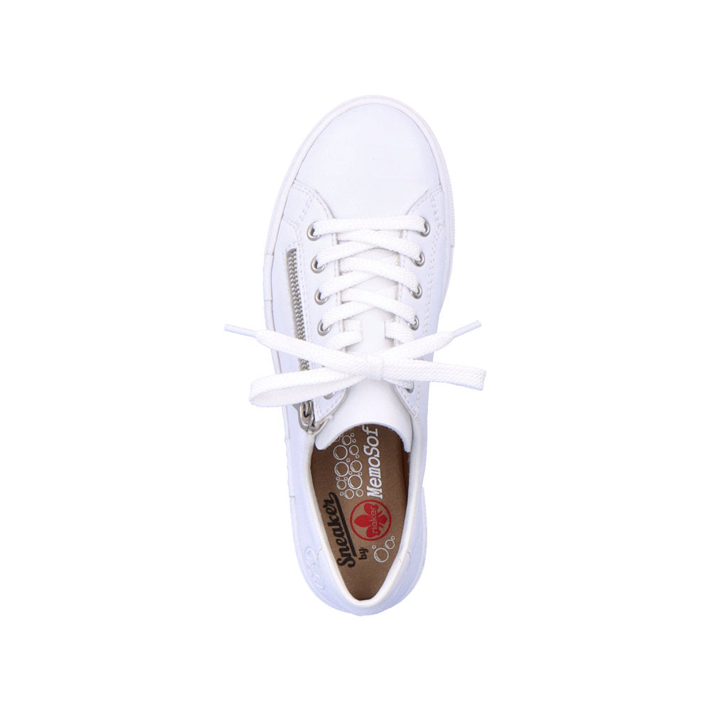 Rieker N4921-81 White Memosoft Sneakers with Zip