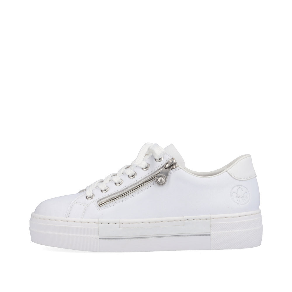 Rieker N4921-81 White Memosoft Sneakers with Zip