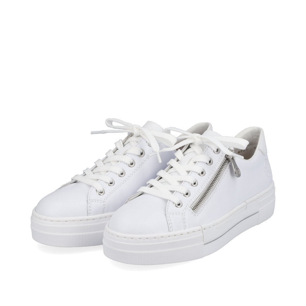Rieker N4921-81 White Memosoft Sneakers with Zip