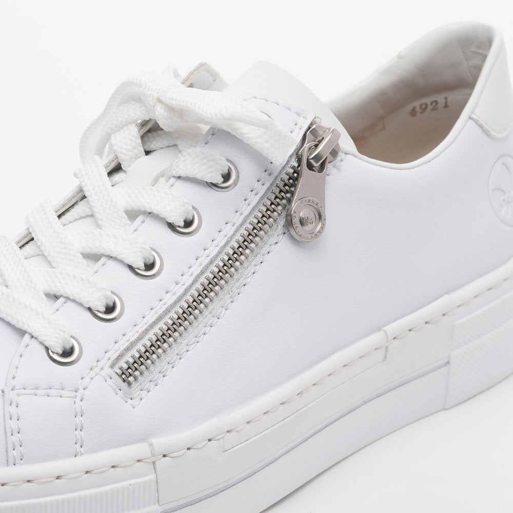 Rieker N4921-81 White Memosoft Sneakers with Zip