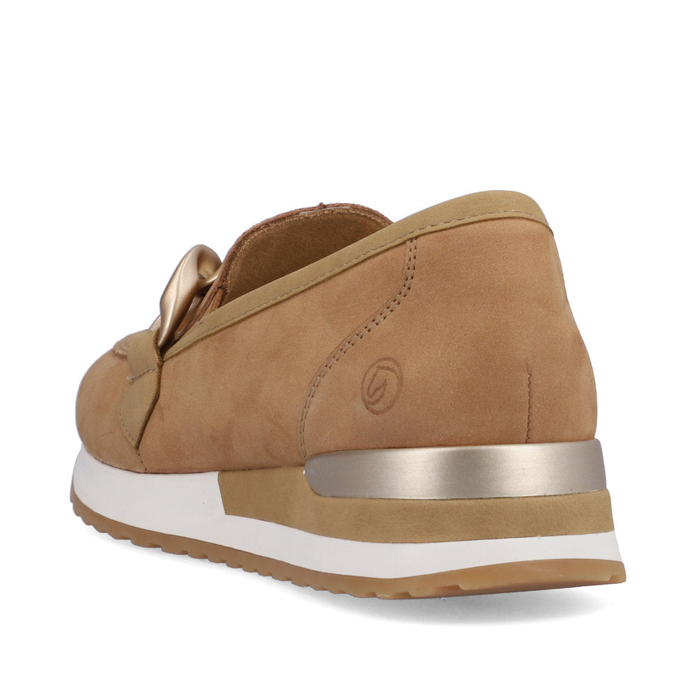 Remonte R2544-60 Beige Slip On Moccasins with Chain