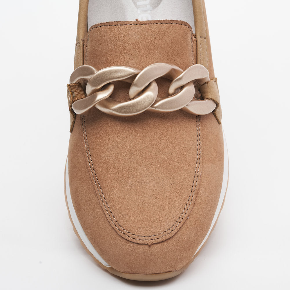 Remonte R2544-60 Beige Slip On Moccasins with Chain