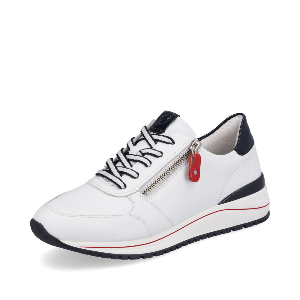 Remonte R3708-80 White, Navy & Red Sneakers with Zip