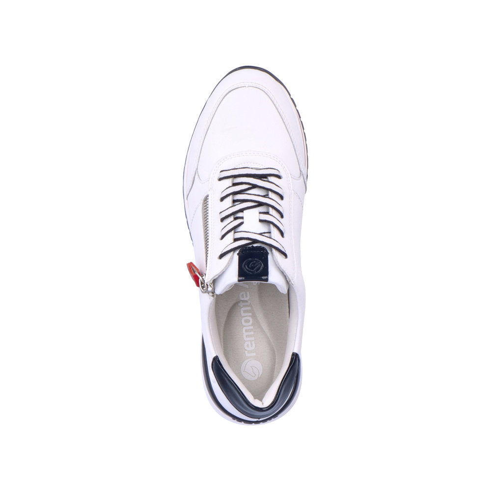 Remonte R3708-80 White, Navy & Red Sneakers with Zip