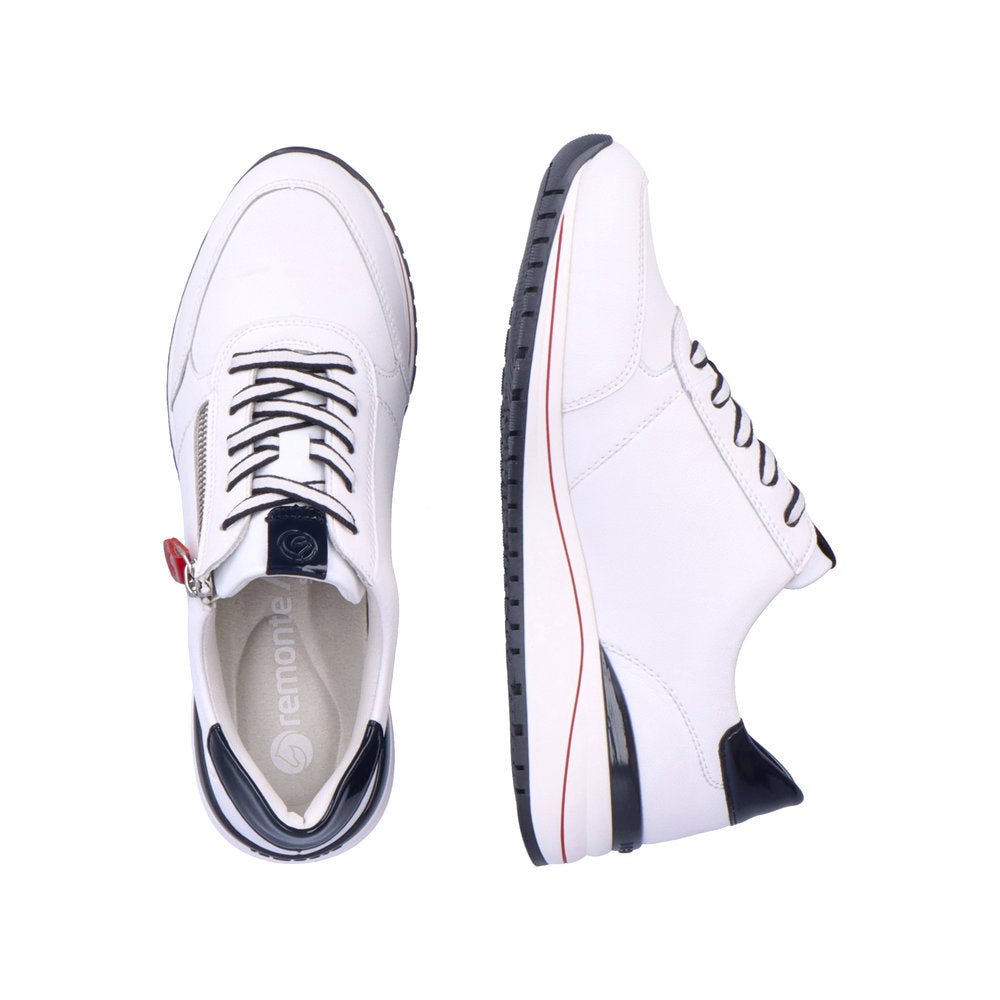 Remonte R3708-80 White, Navy & Red Sneakers with Zip