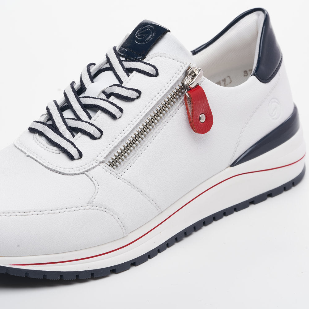 Remonte R3708-80 White, Navy & Red Sneakers with Zip