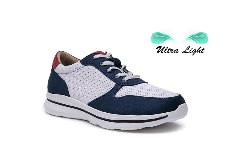 G Comfort S-9186 White & Navy Combi Sneakers