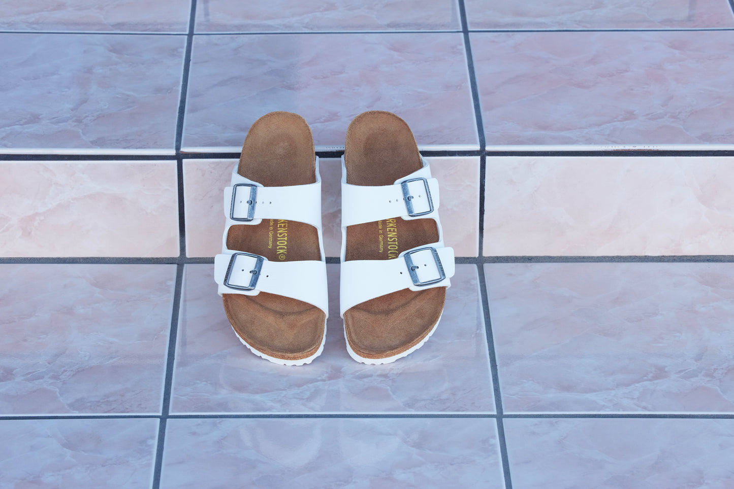Birkenstock 0552683 Arizona Birko Flor BS White Sandals