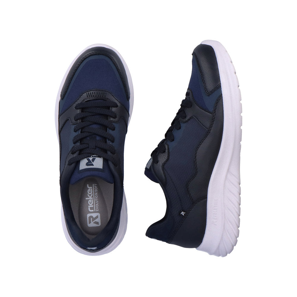 Rieker U0500-14 Evolution Navy Combi Sneakers with White Sole
