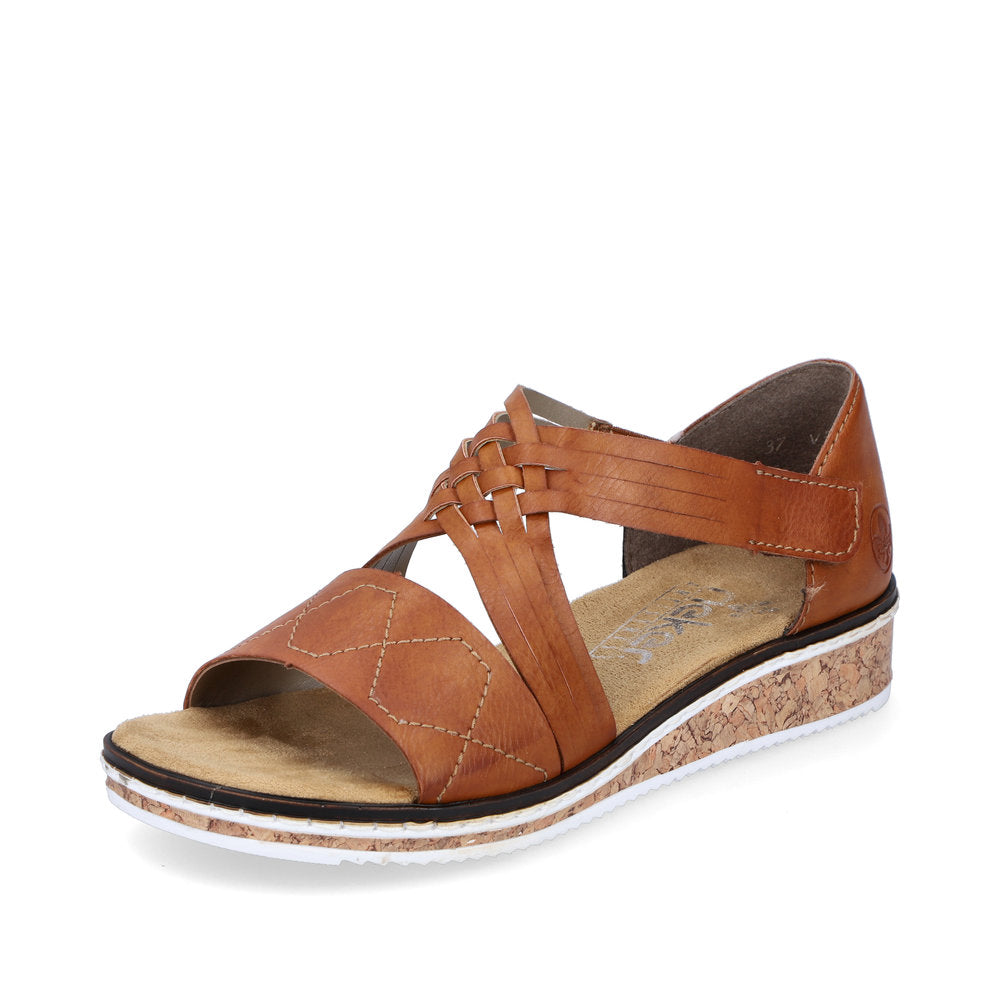 Rieker V3643-24 Brown Velcro Sandals