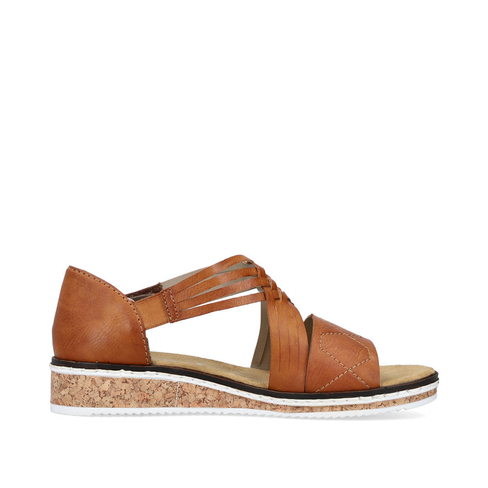 Rieker V3643-24 Brown Velcro Sandals