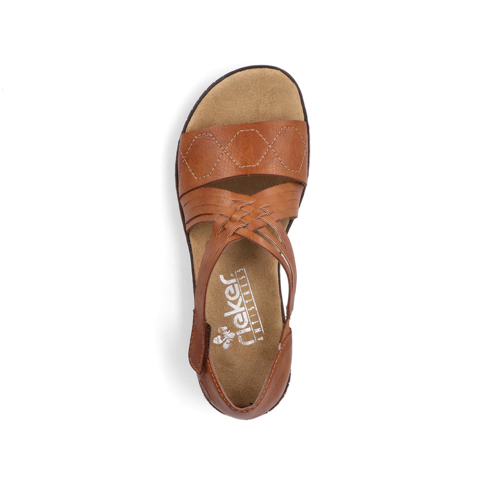Rieker V3643-24 Brown Velcro Sandals