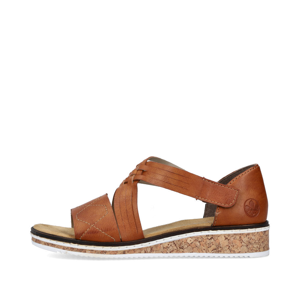 Rieker V3643-24 Brown Velcro Sandals