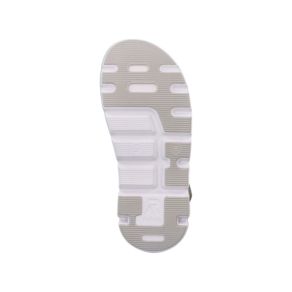 Rieker V8400-52 Evolution Mint Green & White Combi Velcro Sandals with Slingback Strap