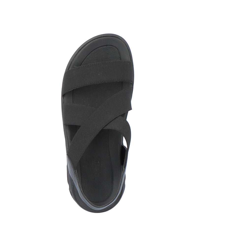 Rieker V8408-00 Evolution Black Sandals with Slingback Strap