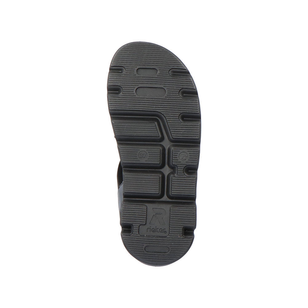 Rieker V8408-00 Evolution Black Sandals with Slingback Strap