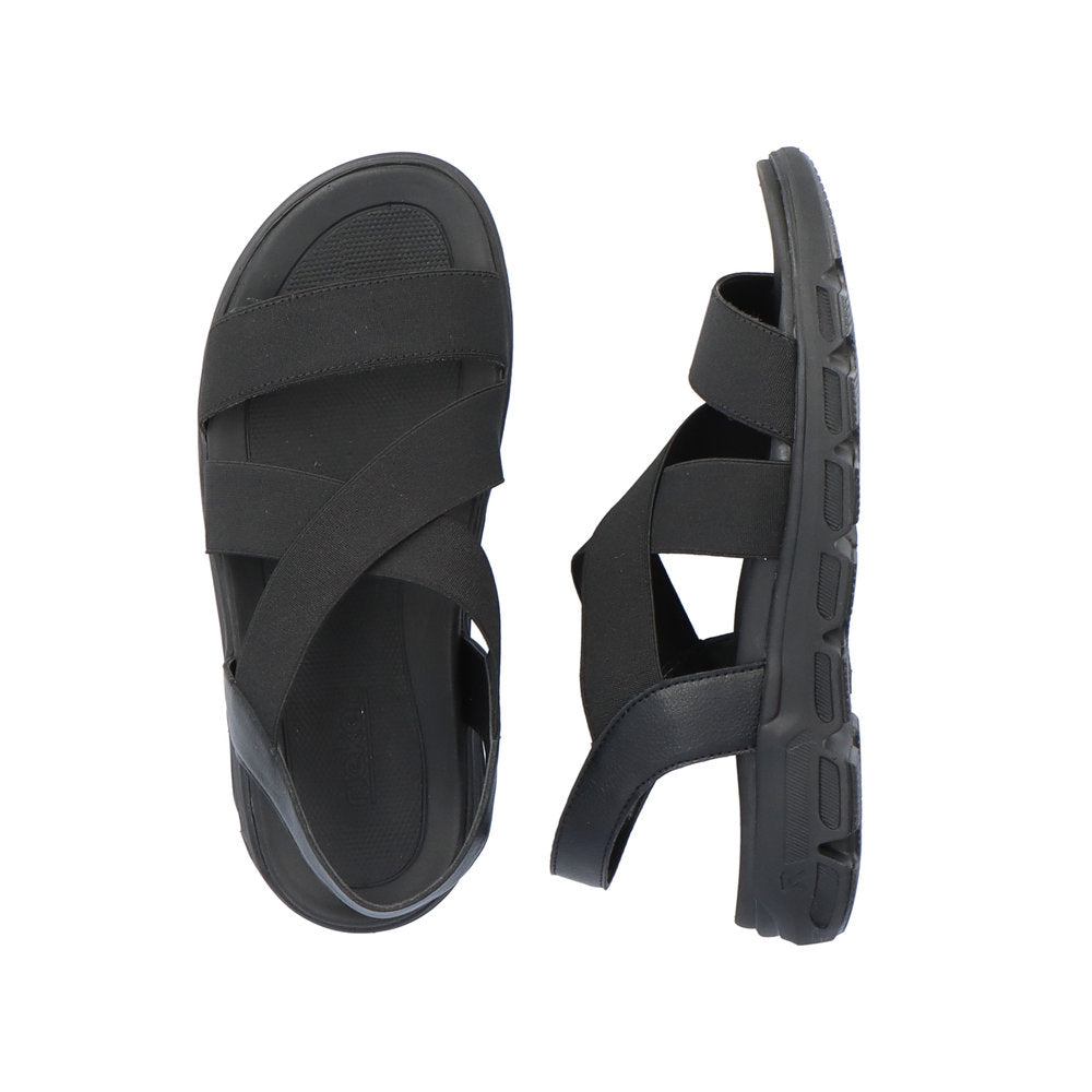 Rieker V8408-00 Evolution Black Sandals with Slingback Strap