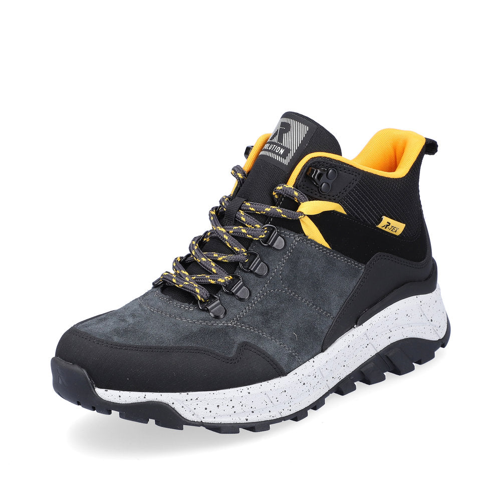 Rieker W0062-45 Evolution Tex Black/Grey Multi Lace Boots