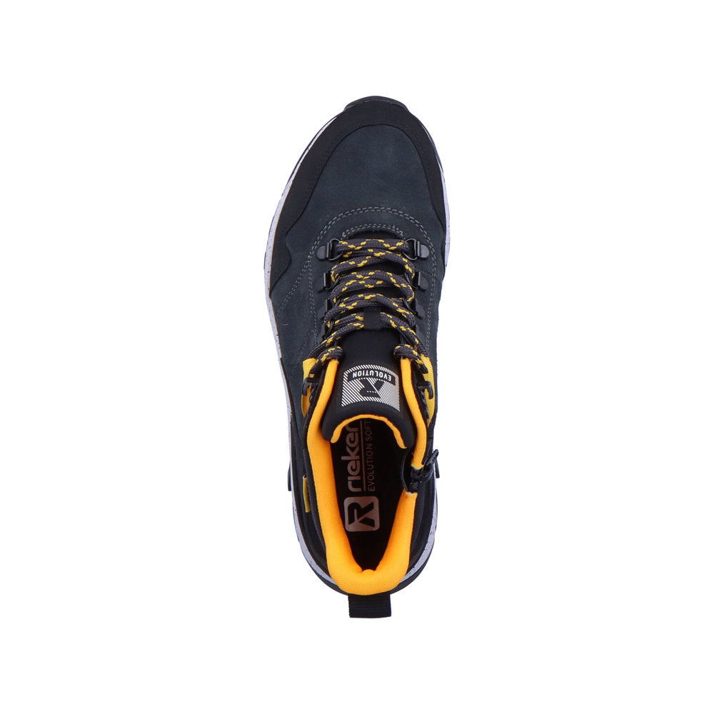 Rieker W0062-45 Evolution Tex Black/Grey Multi Lace Boots