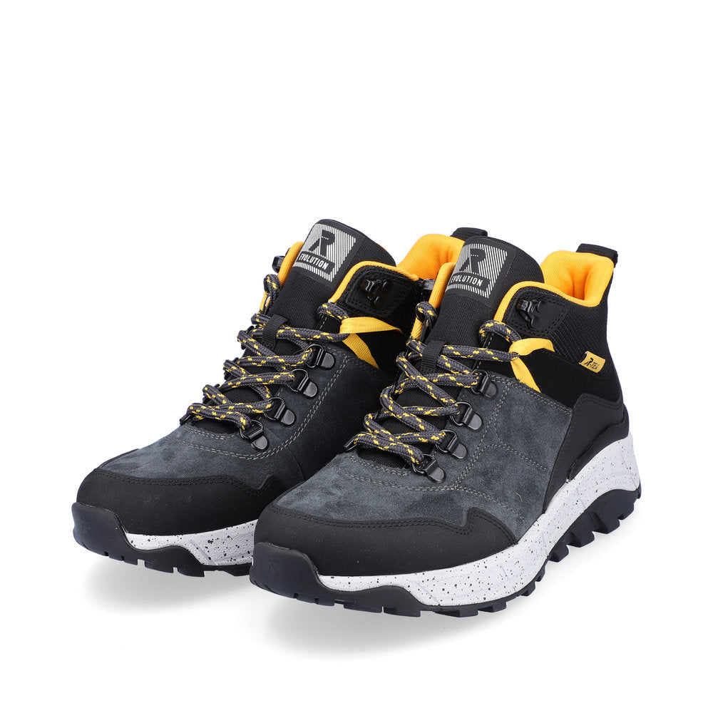 Rieker W0062-45 Evolution Tex Black/Grey Multi Lace Boots