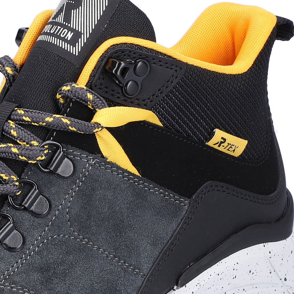 Rieker W0062-45 Evolution Tex Black/Grey Multi Lace Boots