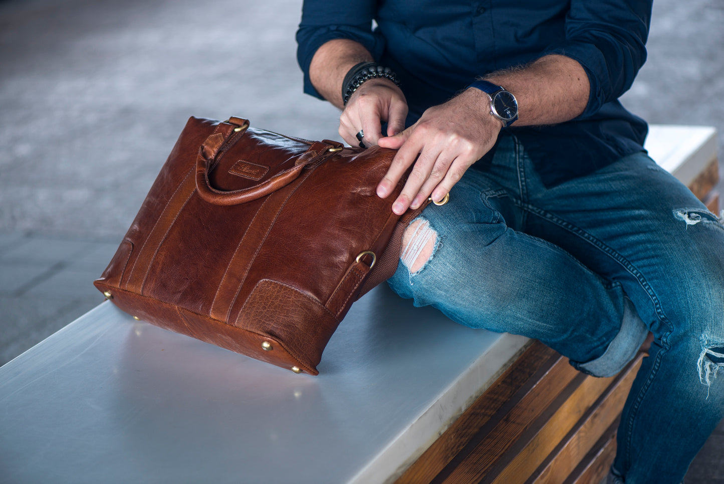 Ashwood Leather G-34 Honey Tan Leather Laptop Bag