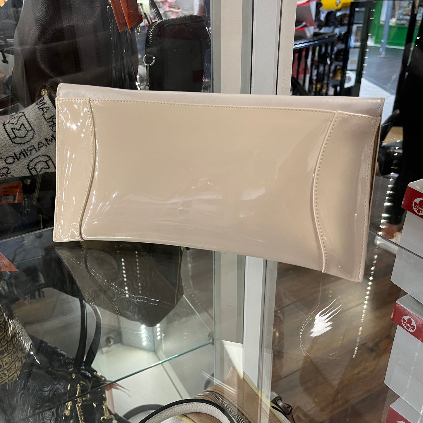 Bioeco by Arka B0002 2380+0010 Cream/Beige Leather Dressy Formal Clutch Bag