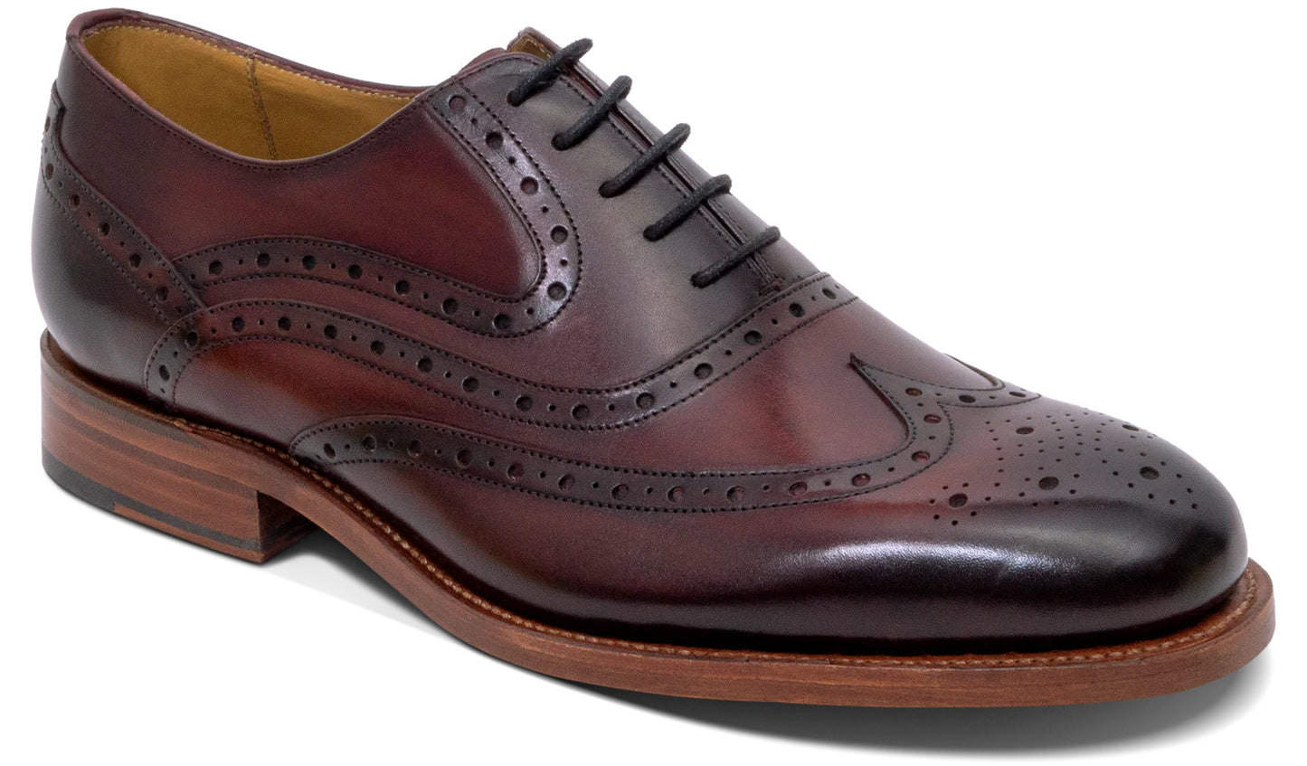 Barker 478176 Liffey Hand Brushed Burgundy F Brogue Shoes
