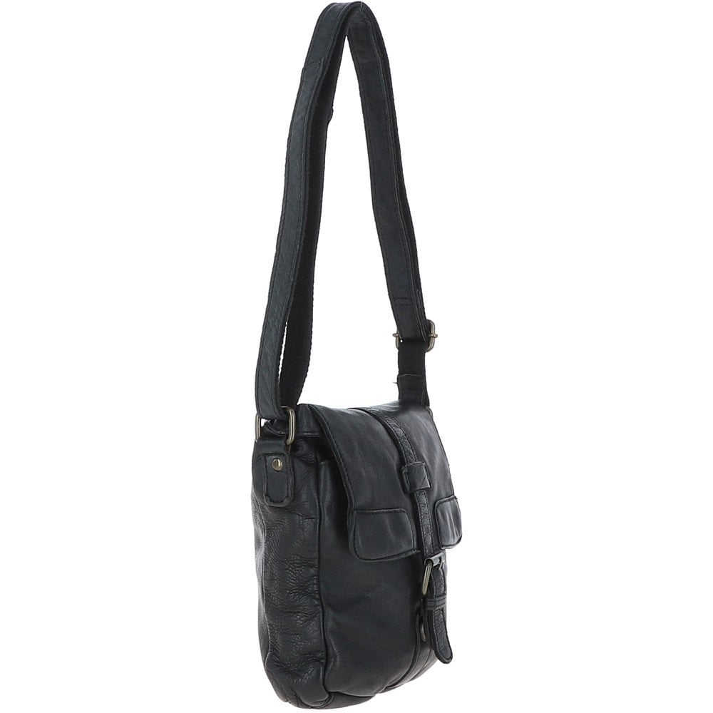 Ashwood Leather Agnes Black Small Messenger Bag