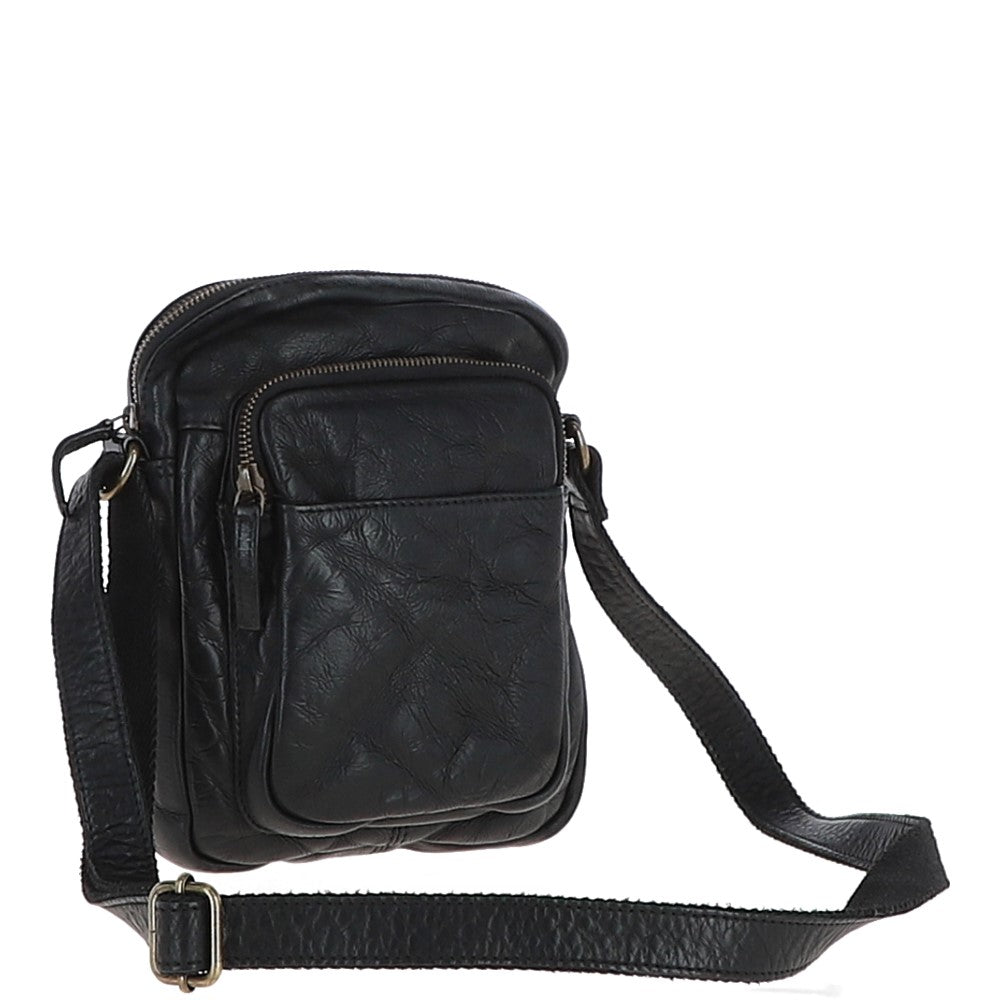 Ashwood Leather Gin Black Leather Medium Body Bag