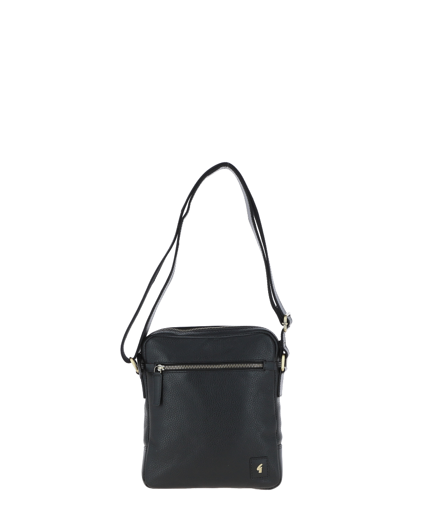 Gabicci LOGAN Black Leather Cross Body Bag