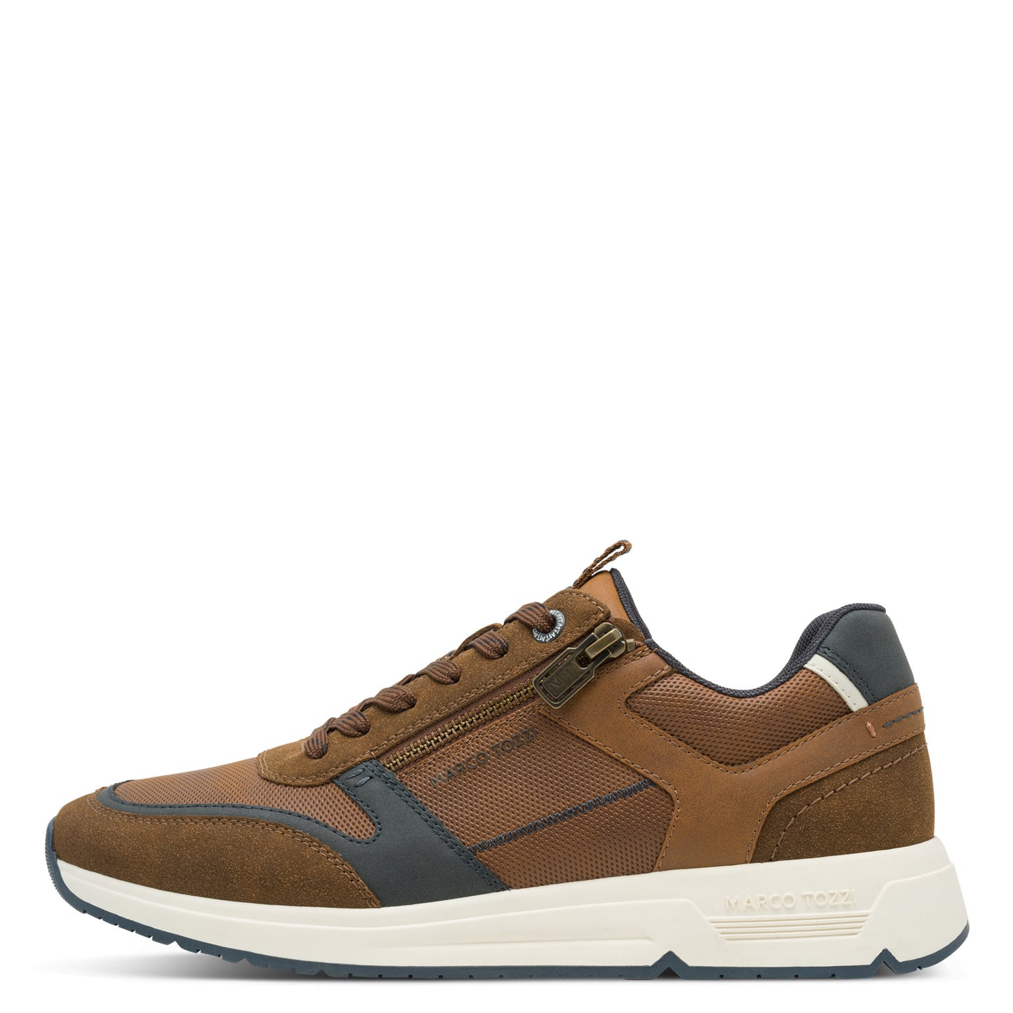 Marco Tozzi 2-13613-44 30P Cognac Tan & Navy Sneakers