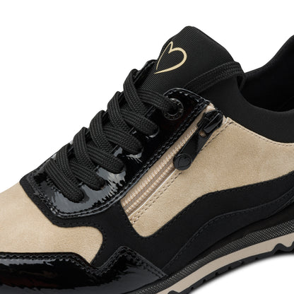 Marco Tozzi 2-23715-45 098 Black & Beige Combi Trainers