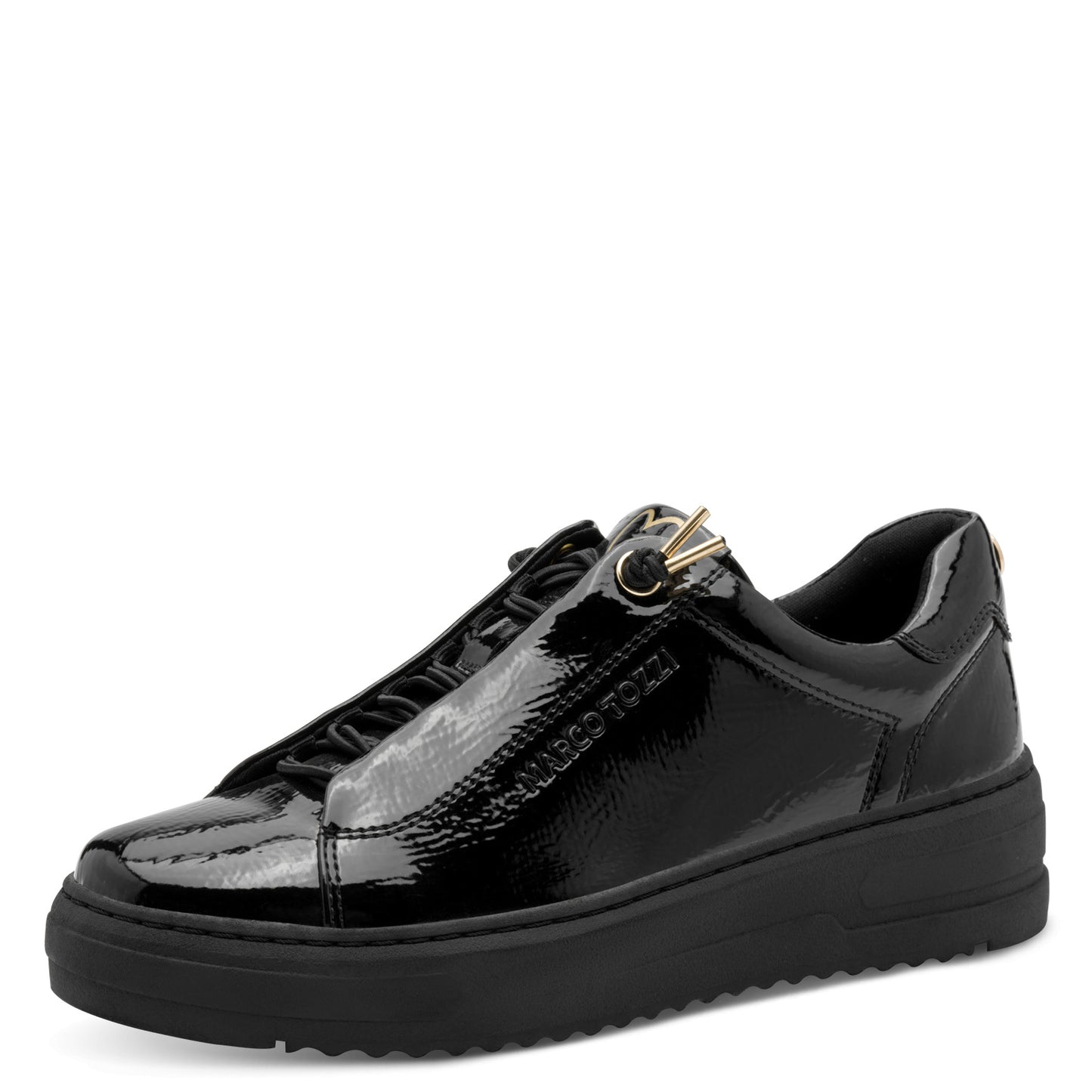Marco Tozzi 2-23724-44 018 Black Patent Trainers