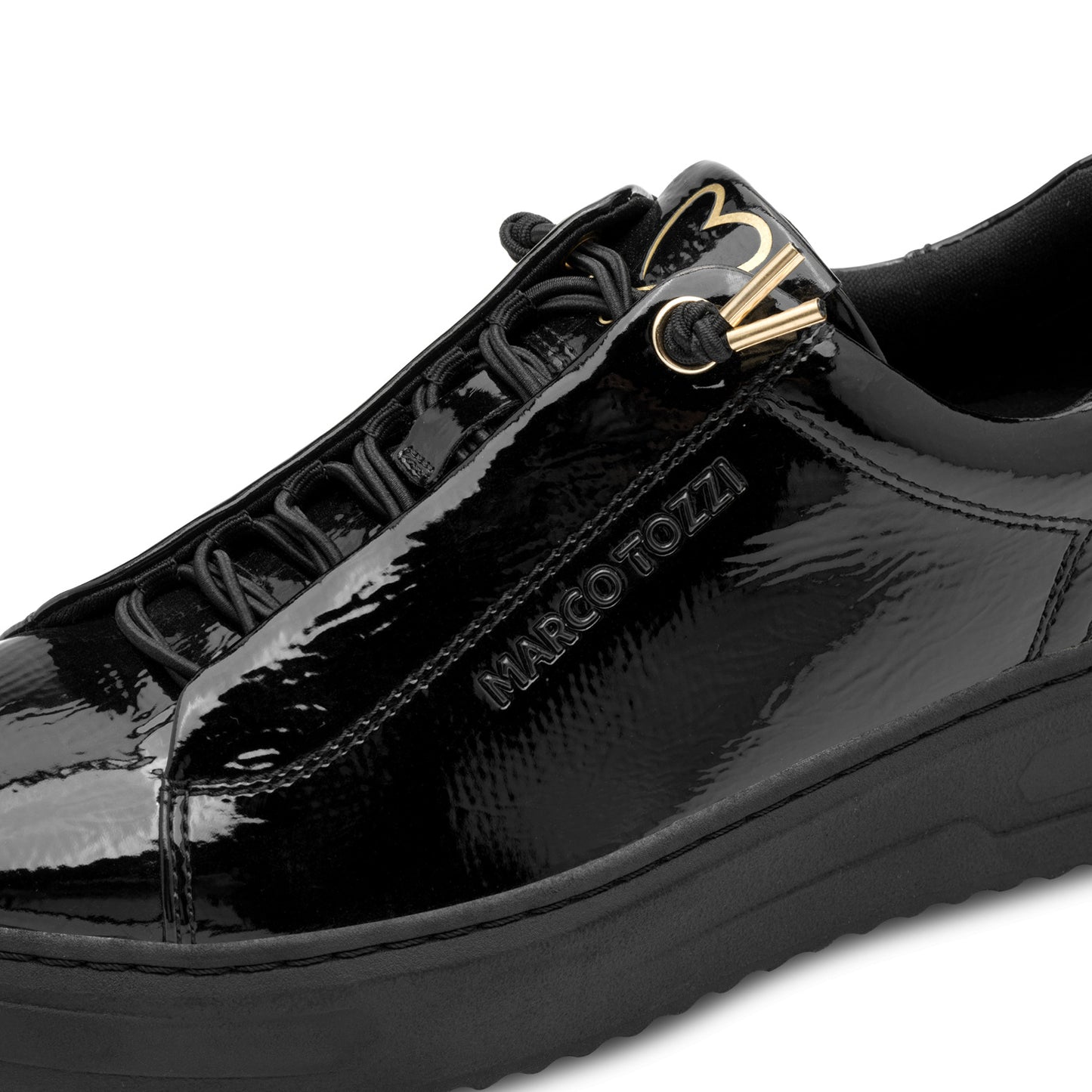 Marco Tozzi 2-23724-44 018 Black Patent Trainers