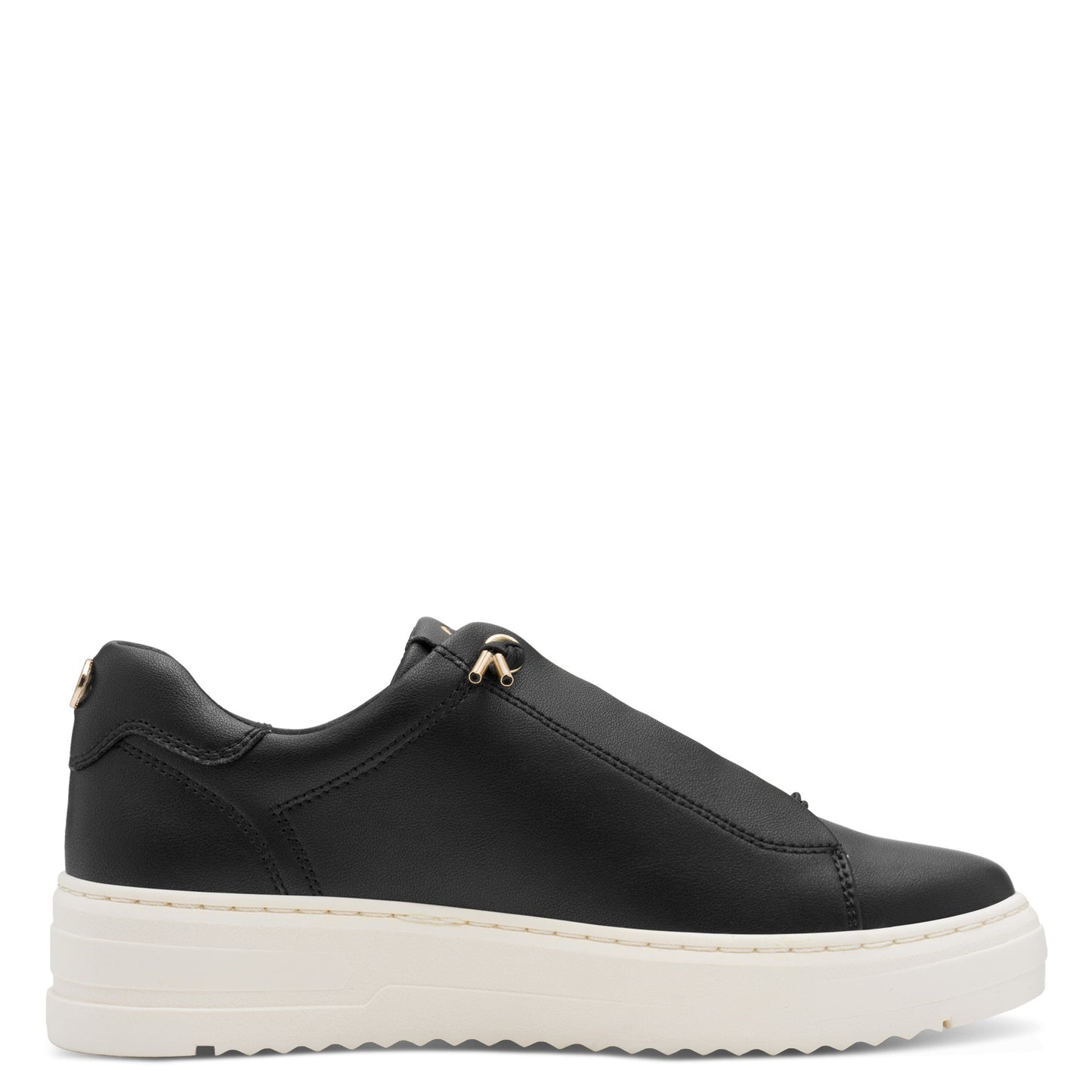 Marco Tozzi 2-23724-44 085 Black & Gold Trainers with White Sole